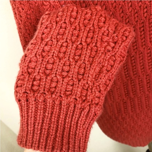 Anthro Sparrow Wool Blend Rust Dark Coral Wool Blend Sweater - Picture 7 of 12